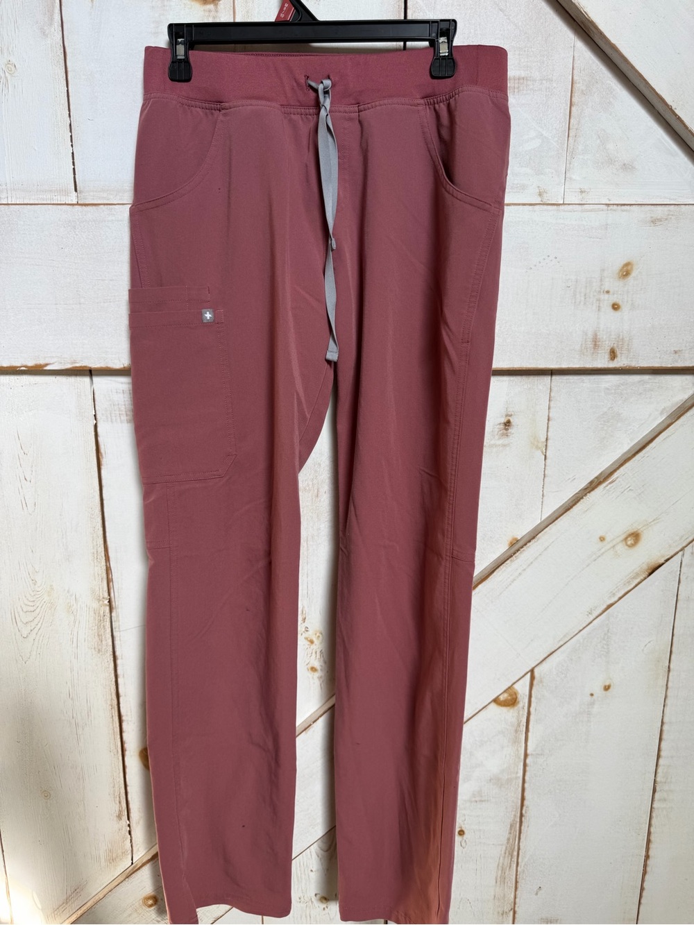 Women's Relaxed Drawstring Scrub Pants and Top Dusty Rose - Picture 7 of 11